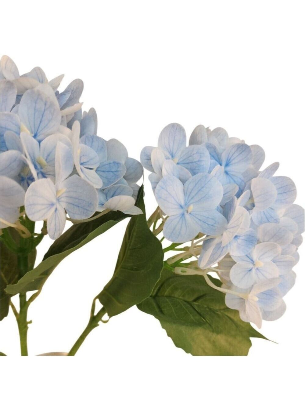 Soft Blue Artificial Hydrangea Stem Silk Flower Light Faux Floral Wedding Decor - Picture 6 of 12